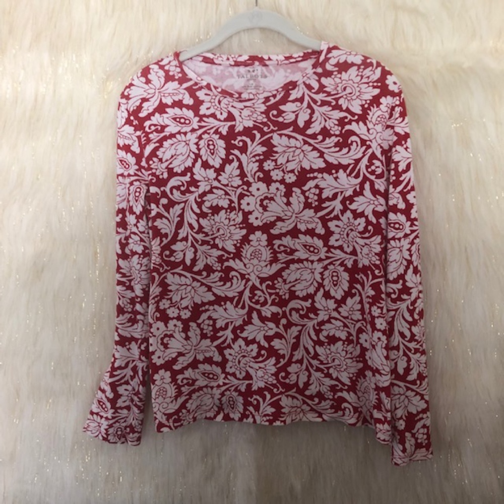 Talbots Pima Cotton Damask T-Shirt Size L/P